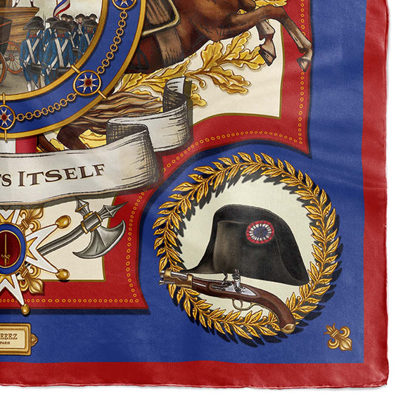 FOULARD EN SOIE JEEEEZ GUILLOTINE HISTORY ALWAYS REPEATS ITSELF - ÉDITION LIMITÉE B&K SILK SCARF